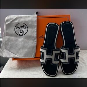 Black and White Sandals